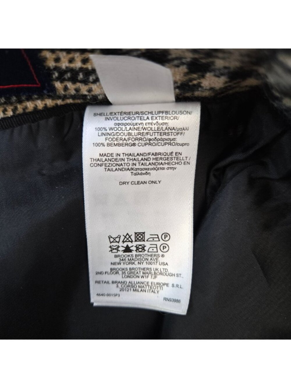 Brooks Brothers 100% Merino Lambswool Glen Plaid Pencil Skirt Size 4P - Picture 7 of 7